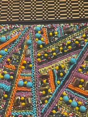 Mary Frances colorful beaded clutch